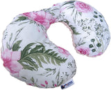 Medi Partners Baby Nakkepude Nakkestøtte 100% Bomuld / Minky Baby Nakkepude til Bilvogn Rejser Søvn Nakkepude Snooze Roll (REH med Grå Minky) Cervikale ortopædiske puder Naty Shop Flower med Lys Pink Minky