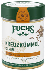 Fuchs Gewürze - Kreuzkümmel gemahlen - zum Würzen von Couscous, Hummus og Falafel - naturlige ingredienser - 50 g i wiederverwendbarer, genbrugsbarer Dosis
