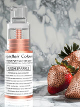 Sugarflair Pump Powder Spray, Glitter, Blush, Glitter - madfarve til kage, non-aerosol spray til kager, muffins og mere - 10g