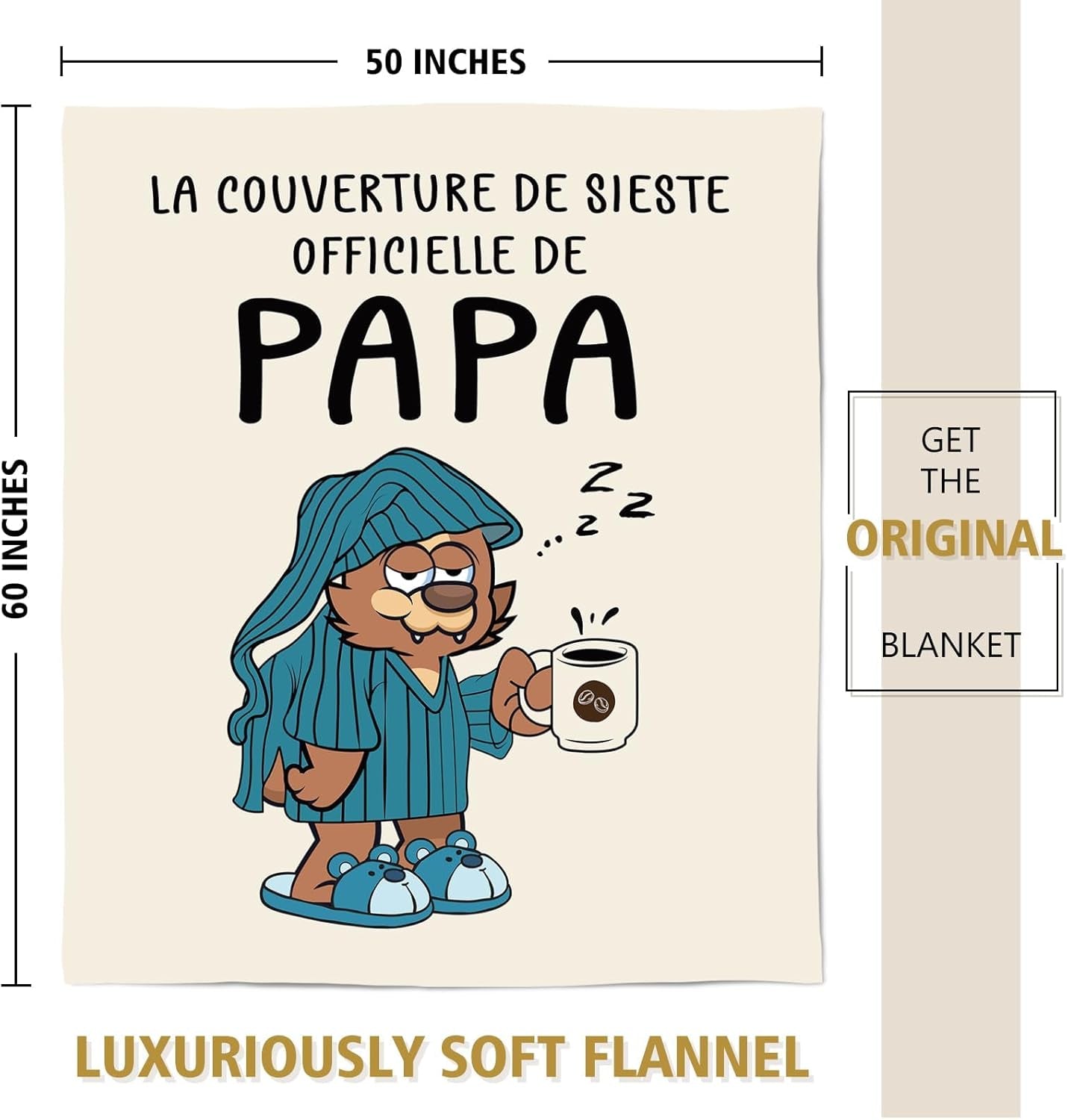 Juratar flanneltæppe til far - gave til fødselsdag, fars dag og jul - 152 X 130 cm Senge og tæpper Besuche den Juratar-Store