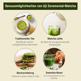Ceremoniel UJI - 30 g æske - Bio - 100 % japansk Matcha - Første høst - Ren Matcha - Malet