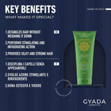 GYADA COSMETICS, hyalurvedisk styrkende ayurvedisk kompres, professionel behandling til fint og svagt hår, anti-frizz med methi, Maca, neutral henna, 200 ml Naty Shop hårmaske