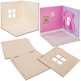 Baker Ross FN255 Mini Trædukkehussæt - 1 stykke dukkehussæt til børn DIY Craft Kit