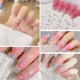 3D Heart Nail Art Charms,320 Stück Niedliche Klar Acryl Herz Nail Charms, Flatback Heart Nagel Strasssteine ​​4Mm 6Mm 8Mm Harz Nagelkunst Dekorationen for Frauen Mädchen DIY Maniküre Zubehör(4Mm 6Mm 8Mm)