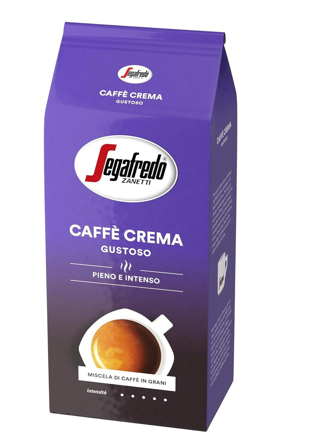 Segafredo Zanetti Caffè Crema Gustoso - Hel bønne (pakke med 1 kg) - Velegnet til Caffè Crema - Lange og mørkristede kaffebønner, fyldig og intens smag (pakke med 2)