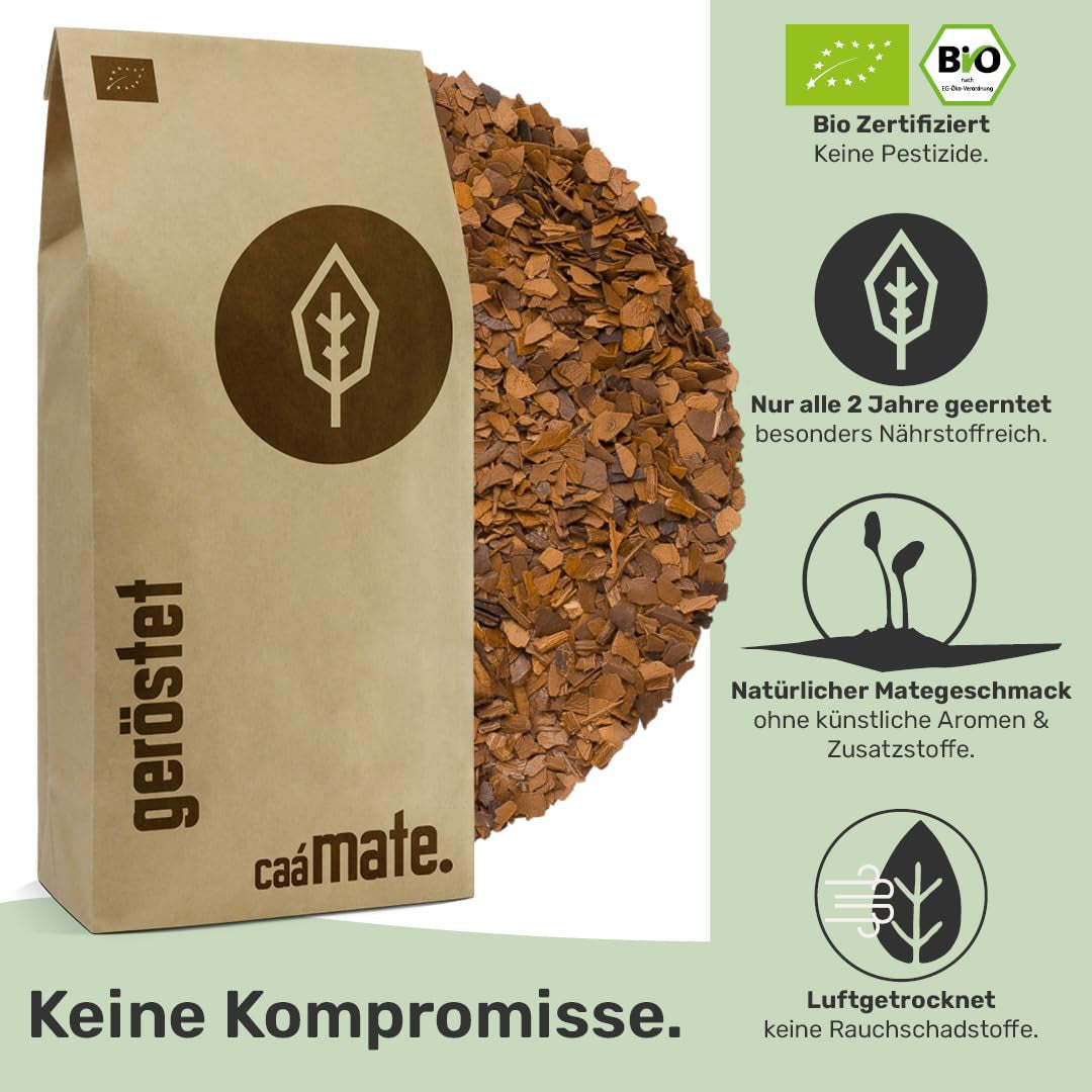 Ristet Mate Tea BIO 1 KG ● Yerba Mate Tea ● Økologisk, Fairtrade & lufttørret