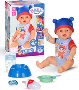 BABY Born Jonas - babydukke 43 cm - 10 funktioner inklusive tilbehør og madras - Fungerer fuldt ud uden batterier - Velegnet til børn fra 3 år og derover