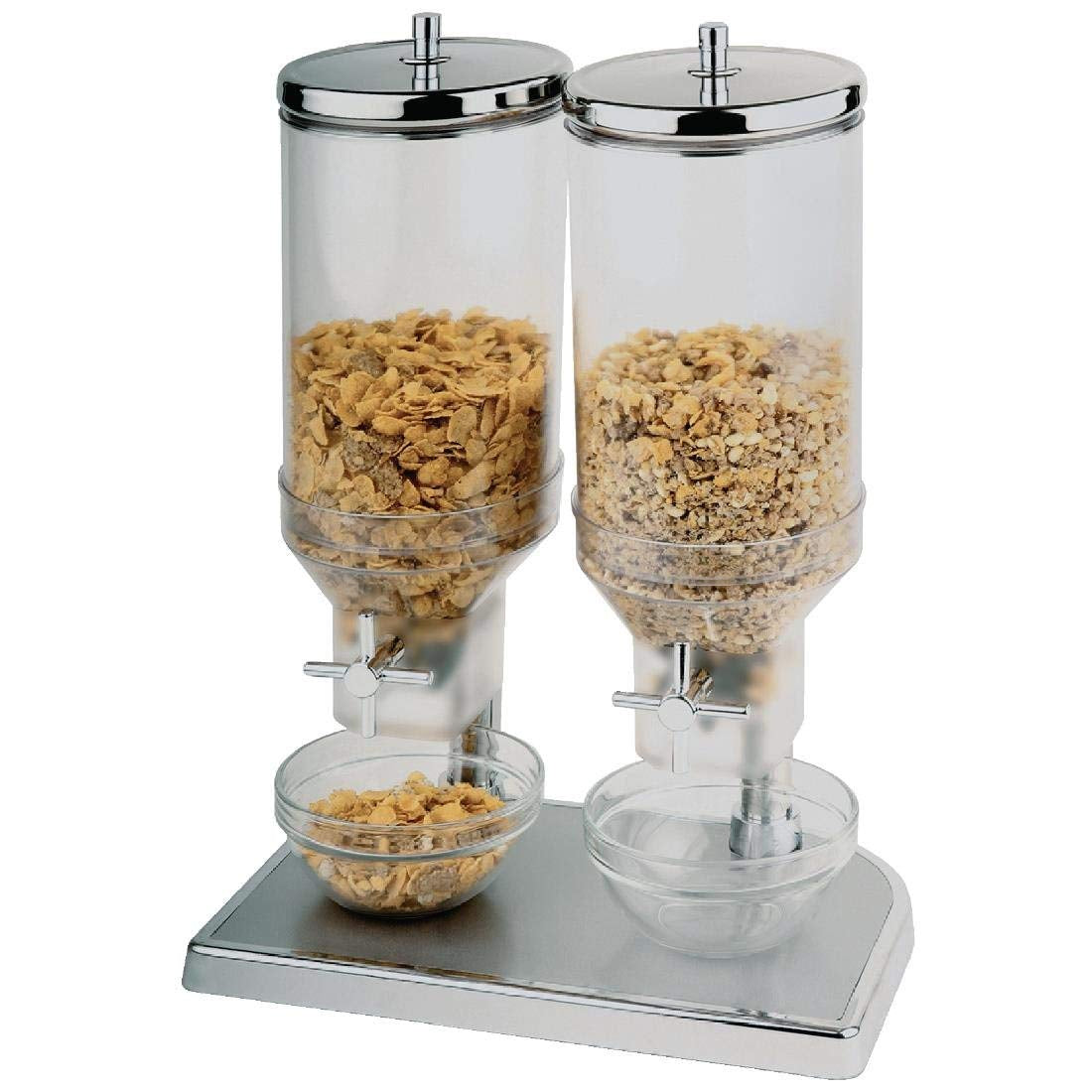 APS 11807 Korndispenser Duo FRESH+EASY, 22 x 35 cm, H: 52 cm, SA beholder, 18/8 rustfrit stål låg Madopbevaringsbokse Naty Shop Standard titel