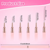 6 Stück Liner Nailart Pinsel Nageldesign Pinsel Sæt Dünn Acryl Nagelpunkt-Zeichenwerkzeug Nägel Dünne Nagelpinsel Sæt Für Lange Linien, Dünne Details, Feines Zichnen 5/7/9/11/15/25 Mm（Rosa）