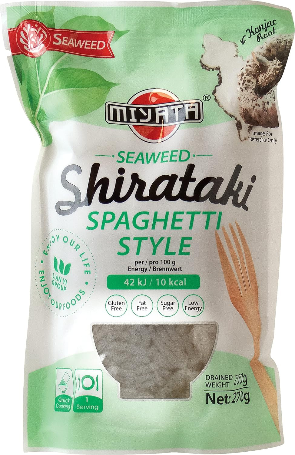 Miyata Shirataki Udon Nudler Konjac-melpakke med 6 (6 x 270 g)