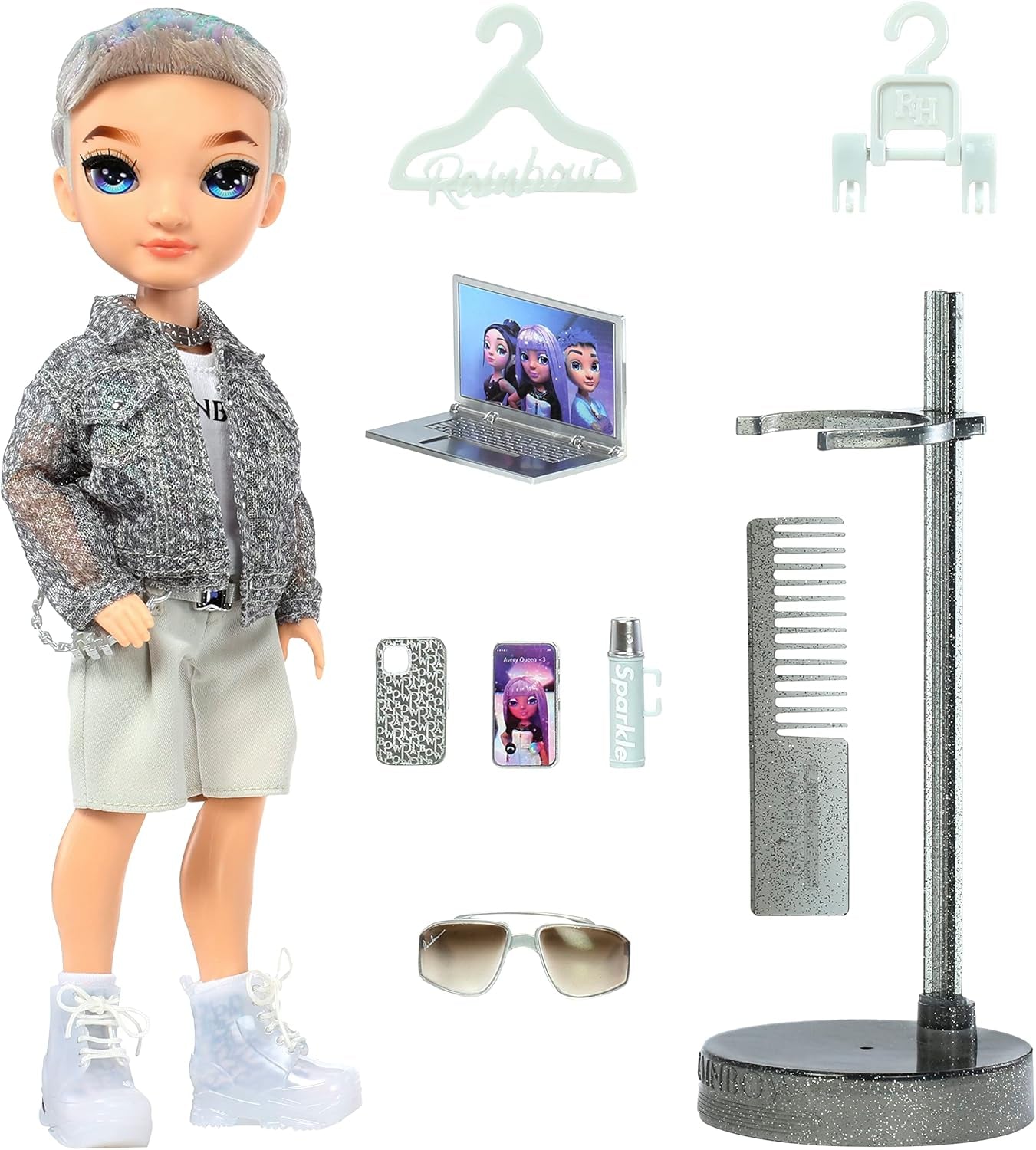 Rainbow High Fashion Doll - Aidan Russell - Lilla drengedukke - Moderigtigt outfit og 10+ farverige legetilbehør - Til samlere og børn i alderen 4-12
