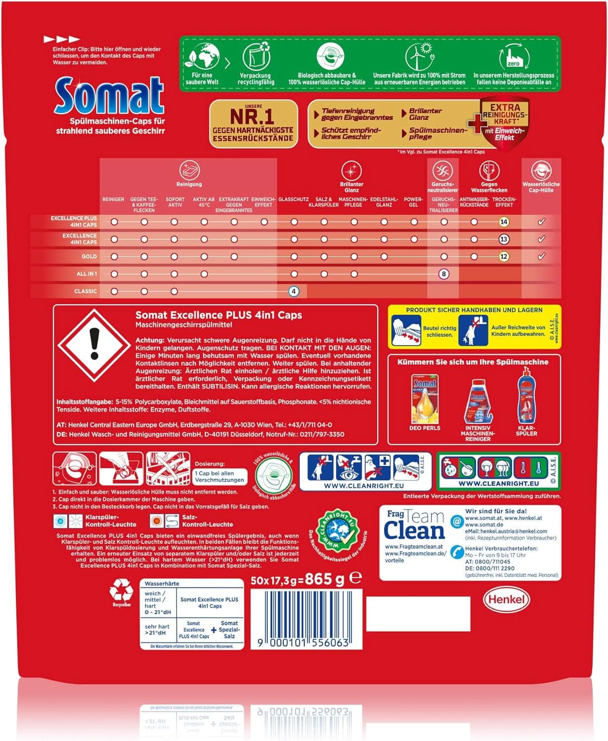 Somat Excellence plus 4In1 Caps (50 Caps), Naty Shop opvasketabletter
