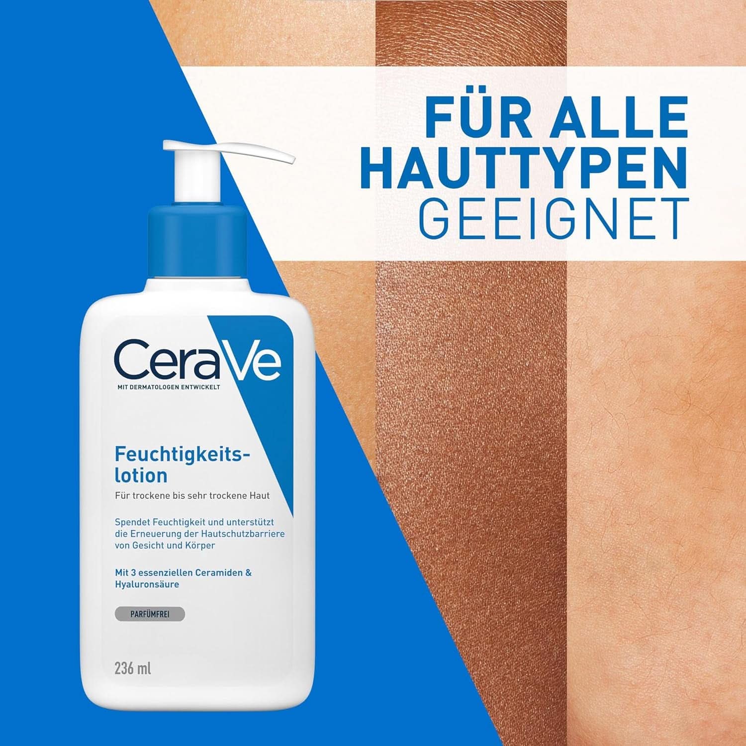 Cerave bodylotion med doseringspumpe, velegnet til atopisk dermatitis og tør eller meget tør hud, 236 ml Kosmetik og skønhed Naty Shop