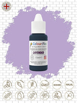 Sugarflair Colourflex Oil Based Food Coloring Lavendel, højkoncentreret flydende madfarve til smørcreme, chokolade, dej, fondant, glasur og mere - 15ml