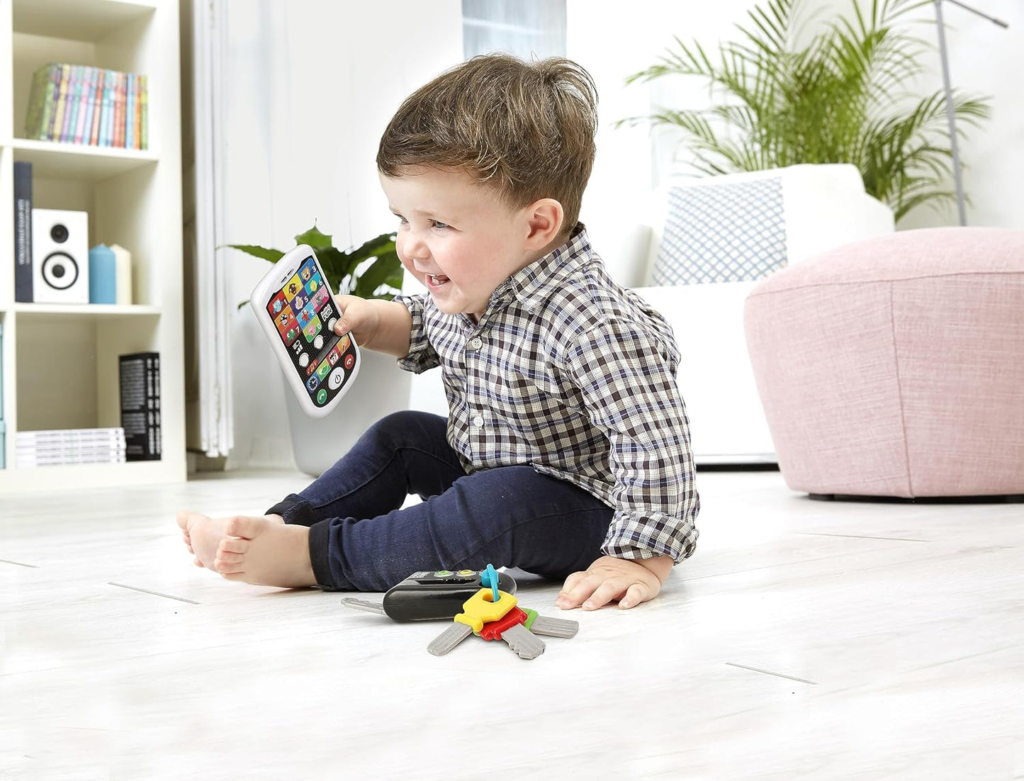 My Duo High-Tech Phone + Key - En meget realistisk telefon og nøgle. - Legetøj til flere læringsprojekter fra 12 måneder Bebe Naty Shop Toys