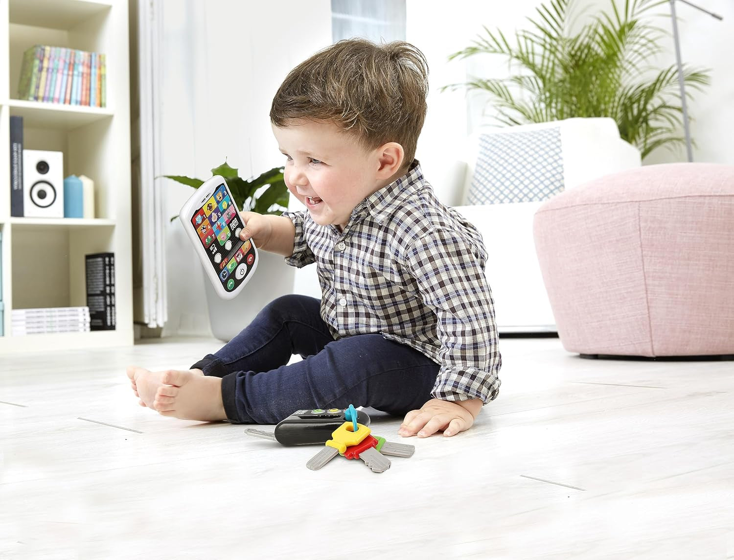 My Duo High-Tech Phone + Key - En meget realistisk telefon og nøgle. - Legetøj til flere læringsprojekter fra 12 måneder Bebe Naty Shop Toys