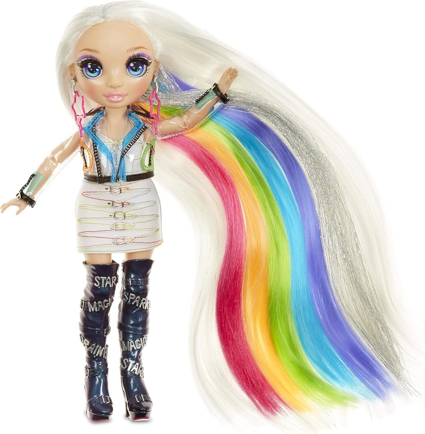 Rainbow High Hair Studio - Eksklusivt Amaya Raine Doll Legesæt med langt hår til styling - Indeholder vaskbart hårkridt, hårbørste, tilbehør - Gave til børn fra 6 år og opefter