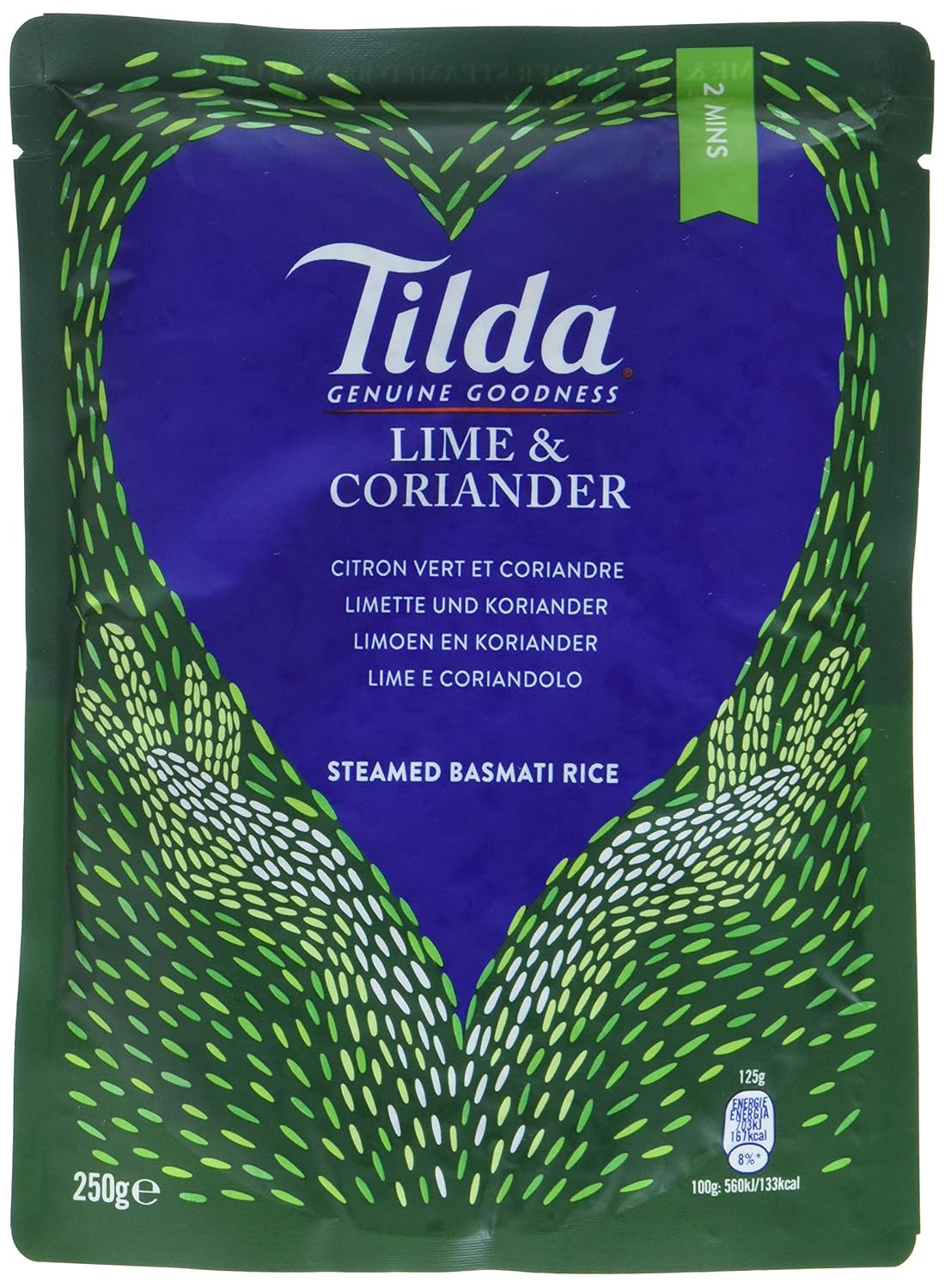 TILDA dampet basmatiris med lime og koriander til mikroovn, 250 g