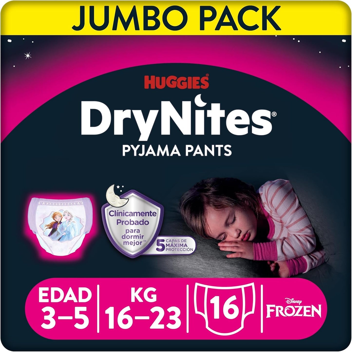 DryNites Pyjamasbukser til piger 3-5 år 1 pakke (1 x 16 stk.)