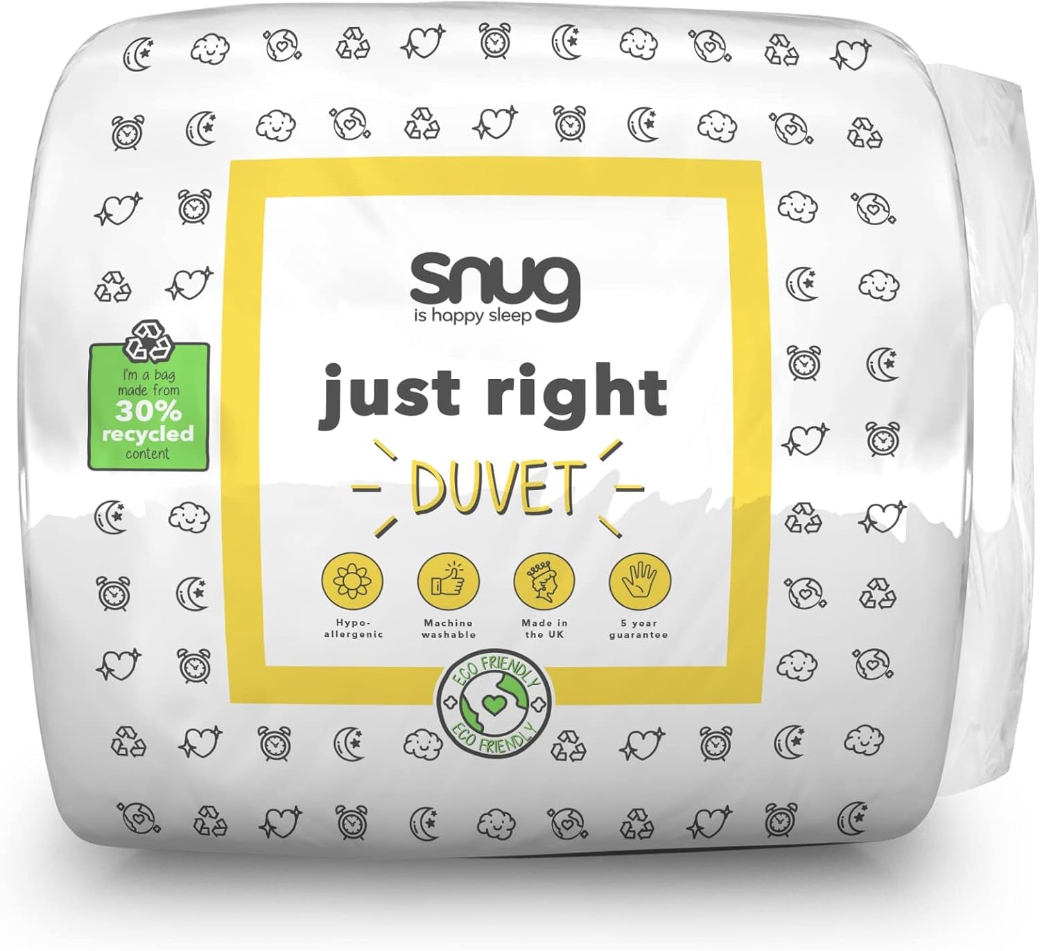 Just Right Snug Dyne, 10,5 tog, hulfiber, hvid, dobbeltseng Dyner og dyner Naty Shop Dobbeltseng 10,5 Tog