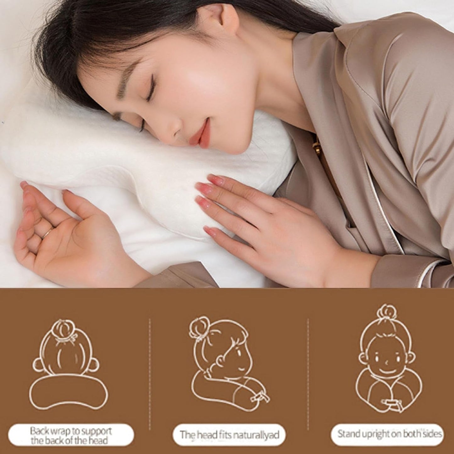 MINGZE Multifunktionel Memory Foam Pude Nakkepude Skum, Bue U-formet Nakkepude, Slow Rebound Sovepude Rebound Pressure Pude, Pude Is Silke til Hånd- og Nakkebeskyttelse Cervikal Ortopædiske Puder Naty Shop