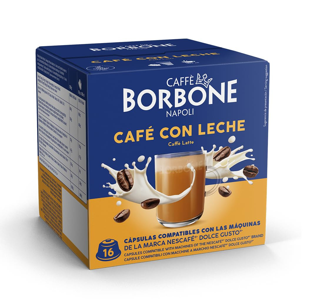 Caffè Borbone Café au Lait - 64 Kapseln - Løsliches Pulvergetränk mit Milchpulver und Instantkaffee - Kompatibel med Kaffeemaschinen der Marke Nescafè®* Dolce Gusto®*