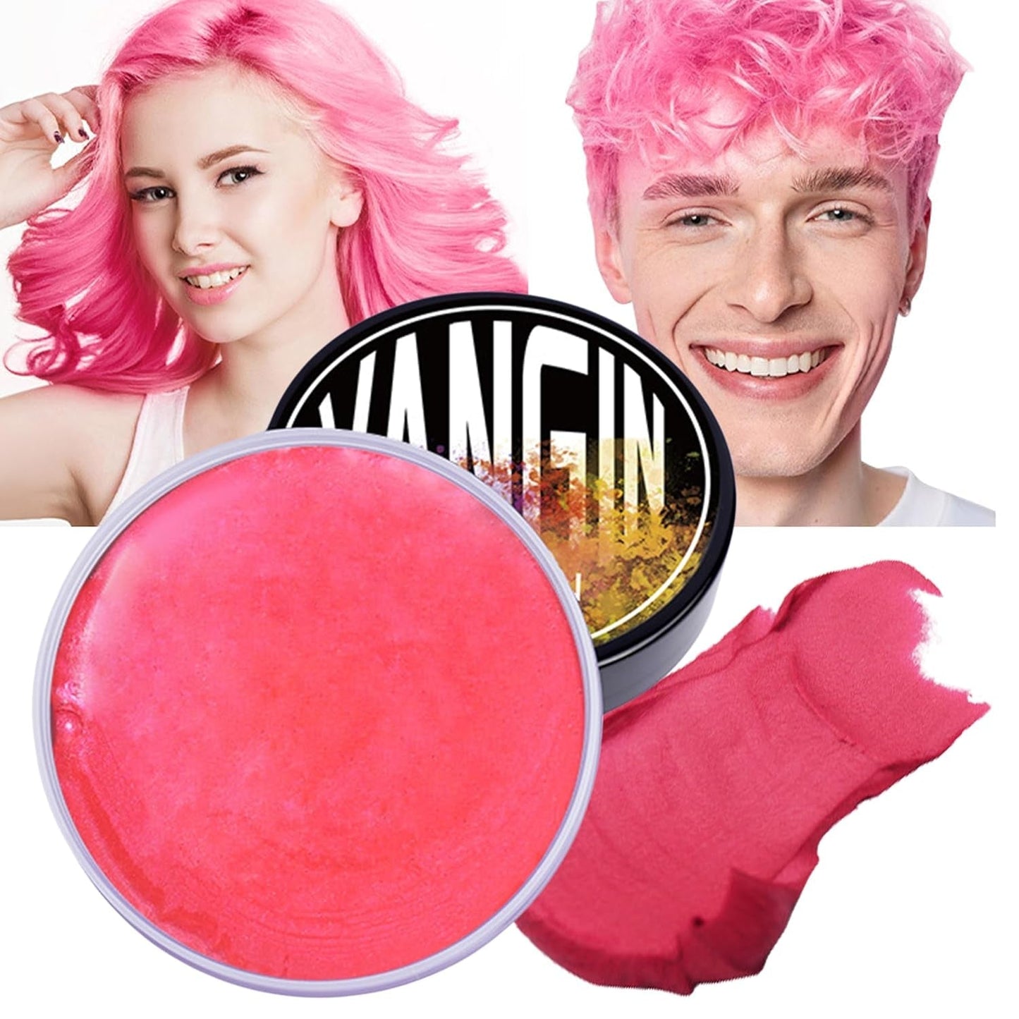 Grøn midlertidig hårfarve, styling af hårfarve til mænd, kvinder, naturlig hårpomade, hårfarvevoks til fest, cosplay og halloween, jul, creme midlertidig hårfarve (100 g, grøn) Naty Shop hårfarve Rose Red 1G (1 pakke)