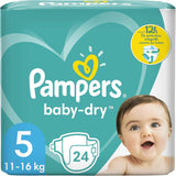 Pampers bleer til babyer str. 5 (11-16 kg), 24 stykker, op til 12 timers lækagebeskyttelse