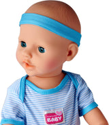Simba 105030044 - Nyfødt dukke - dreng, fuld vinyldukke med sovende øjne, drikke- og befugtningsfunktion og tilbehør, 8 stykker, 43 cm, babydukke, 3+