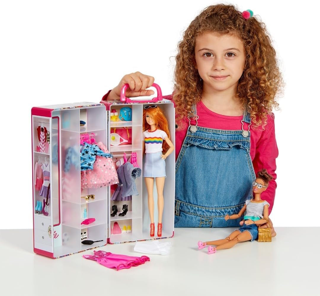 Theo Klein 5801 Barbie-garderobe med tøjstænger og -rum, legetøj fra 3 år og opefter, inkluderer tilbehør, flerfarvet