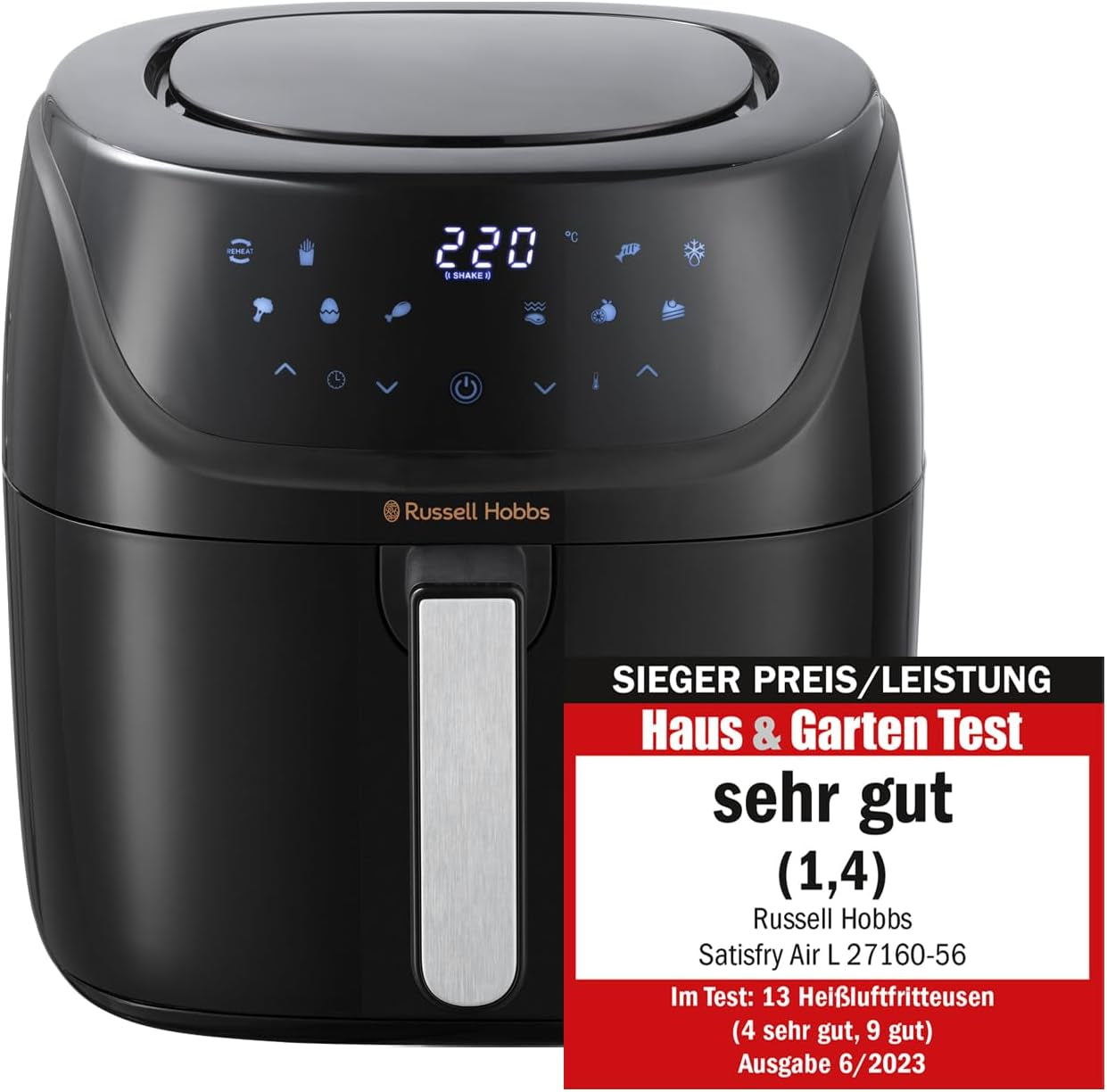 Russell Hobbs Air Fryer L 4L Rapid Airfryer, 7 tilberedningsfunktioner, 10 programmer Hvidevarer Naty Shop Heißluftfritteuse