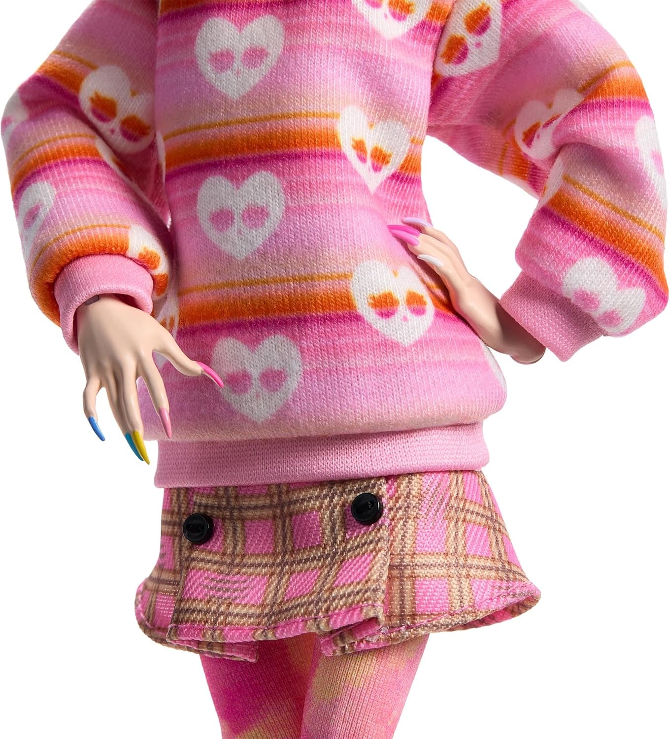 Monster High onsdagsdukke og tilbehør Pink Enid Sinclair samlerfigur med baret og rygsæk dukkestativ HXJ05