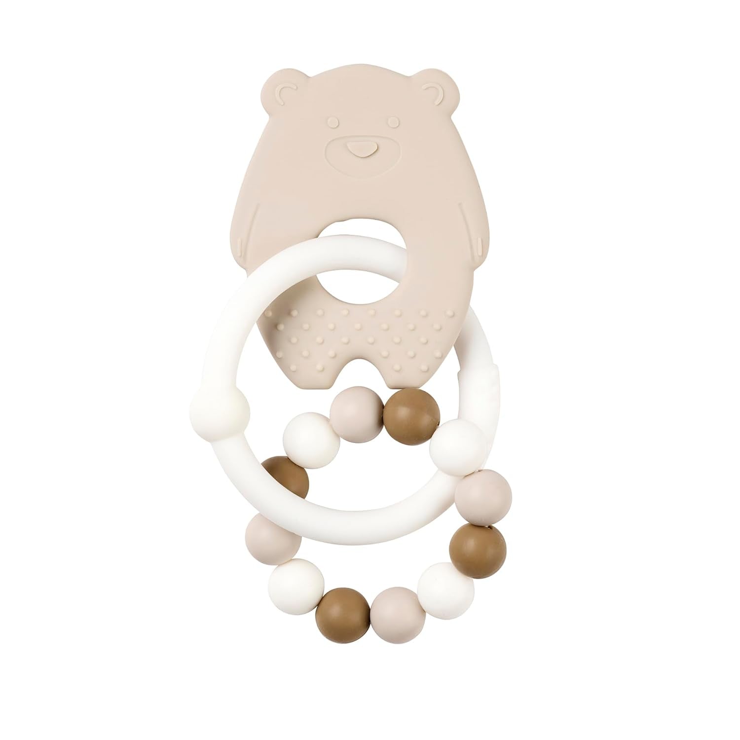 Nattou silikone bidering Bamse BPA Fri Ca. 13 cm, silikone, lerfarver