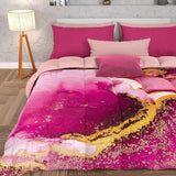 PETTI Artigiani Italiani - Vinterdyne, Vinterdyne, Enkel quilt, Dobbeltsidet, Ensfarvet og digitalt tryk, 100 % allergivenligt mikrofiber, Made in Italy Dyner og dyner Naty Shop Pink marmor Una Piazza E Mezza
