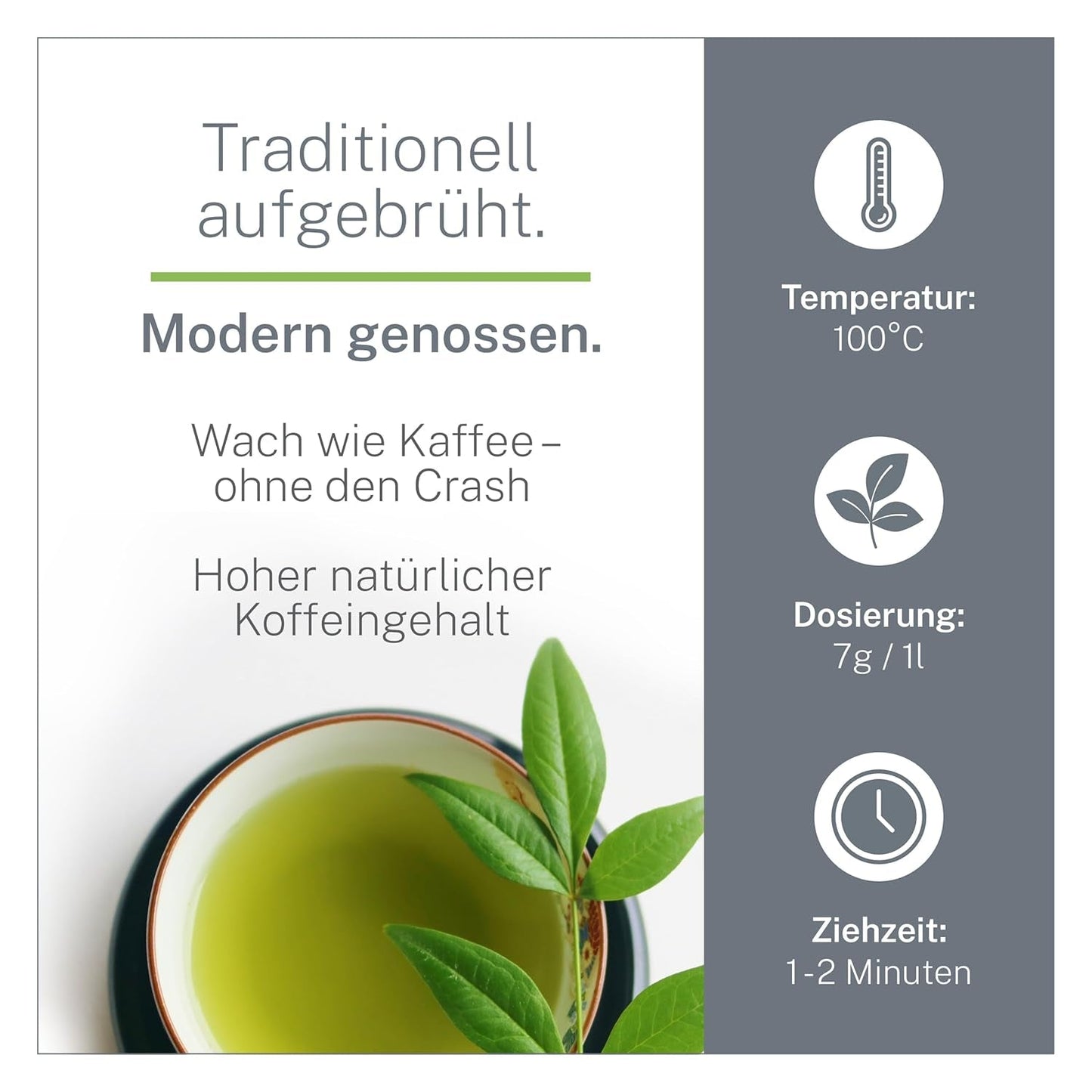 Pinhead Krudt Økologisk Grøn te Bulk 1 kg – Økologisk grøn te af høj kvalitet fra Kina – Let røget smag – Til gourmeter og tekendere – Mycupoftea