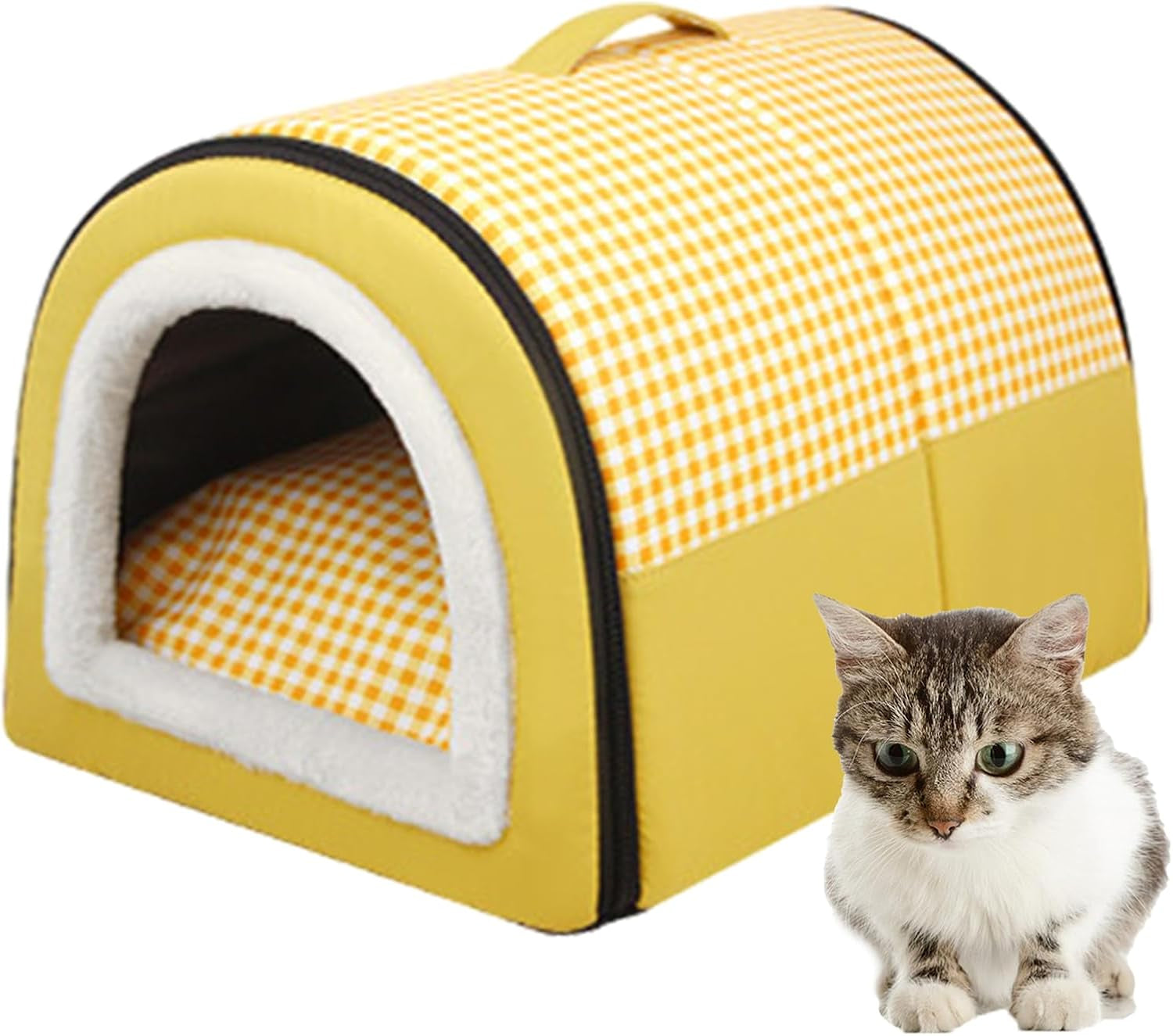 Katzenhöhle | Katzenhaus für Draußen Vinterfest | Katzenhöhle Outdoor für Katzen | Katzenbett Höhle Katzenhaus Mit Abnehmbarem Waschbarem Matte | Wasserdichtes Wetterfestes Katzenbett Innen Draußen