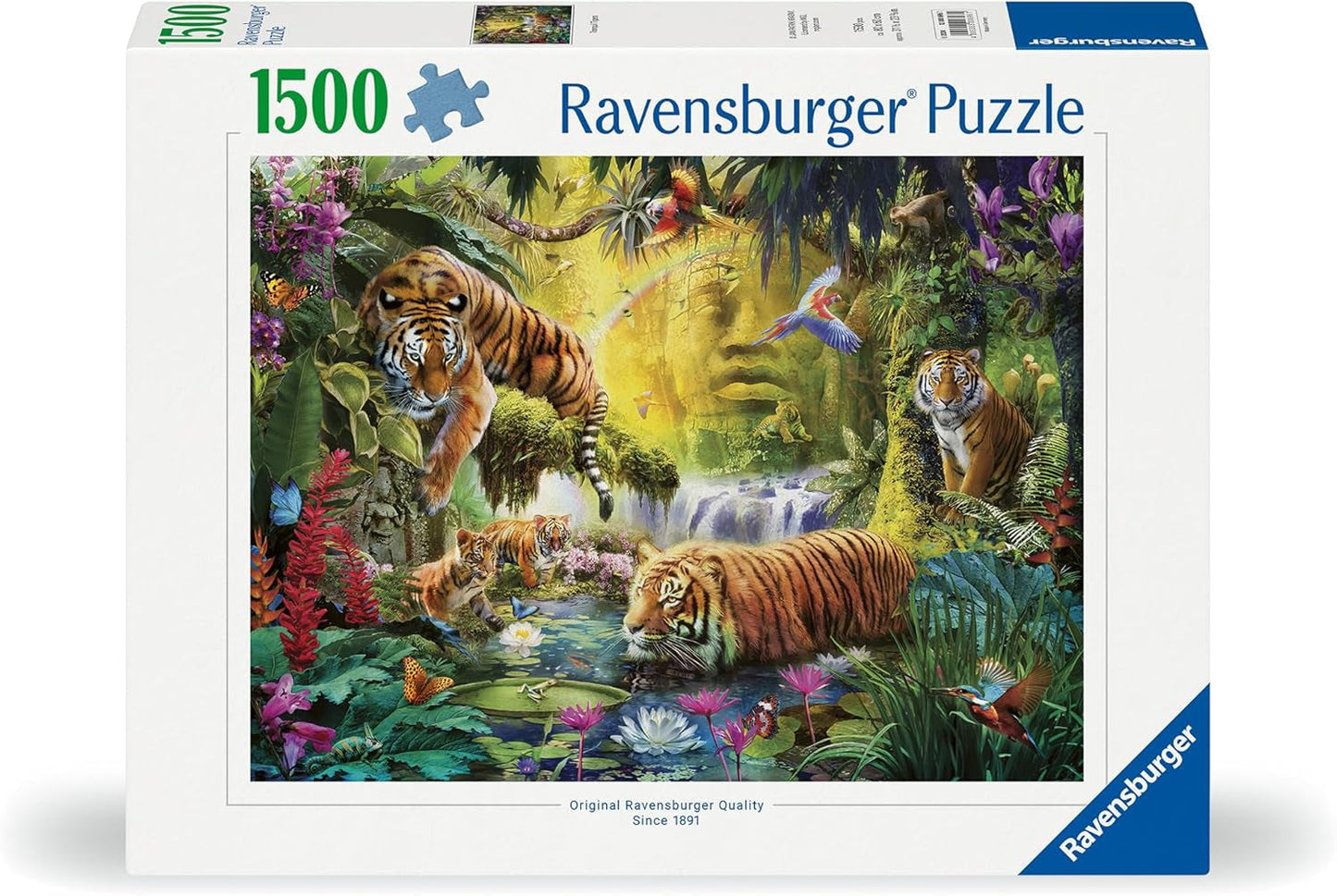 Ravensburger Puslespil 12000696 - Idyll ved vandets øje - 1500 brikker puslespil til voksne og børn over 14 år, tiger motiv puslespil Puslespil Naty Shop