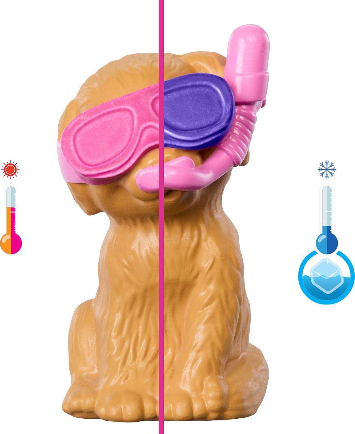 Barbie Puppy Pool Party Legesæt med modedukke, hundehus og rutsjebane, hjertepool, 2 hundefigurer, 6 tilbehør og farveskifter, JBF35