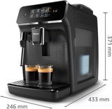 PHILIPS automatisk espressomaskine 2200-serien - 2 kaffespecialiteter, touch-display, klassisk mælkeskummer, keramisk kværn, matsort (EP2220/10)
