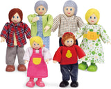Hape Dukkefamilie prisvindende dukkehussæt, unikt trædukkehustilbehør, fantasifuld leg, 6 dukkefamiliemedlemmer, fra 3 år og opefter