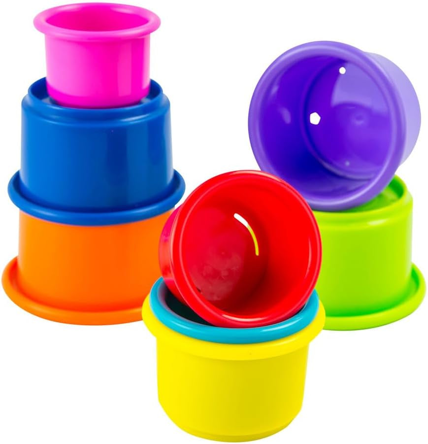 LAMAZE Octivity Time Baby-sanselegetøj, blød babyleg og opdagelse, blækspruttetoddler Egnet fra 6 måneder, drenge og piger over 1 år Babylegetøj Naty Shop Stacking Cup