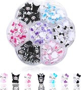 3D-katte-negleklistermærker, negleglimmer, pailletter, harpiks-negleklistermærker, neglesten, diamanter til neglekunst, inklusive rhinestone-neglevoksstift (farverig kat)