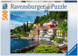 Ravensburger Puslespil 12000201 - Comosøen, Italien - 500 brikker puslespil til voksne og børn over 10 år, landskabspuslespil med italienske motiver Puslespil Naty Shop Old Design
