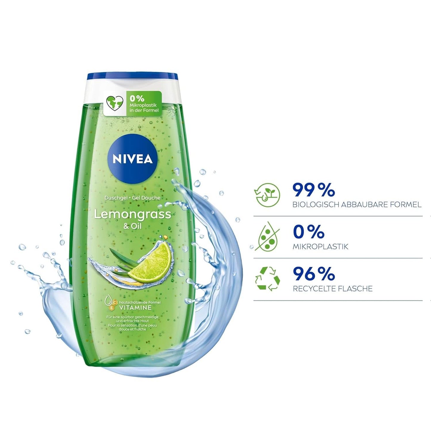 NIVEA Lemon Grass And Oil shower gel, 250 ml Naty Shop til brusebad og bad