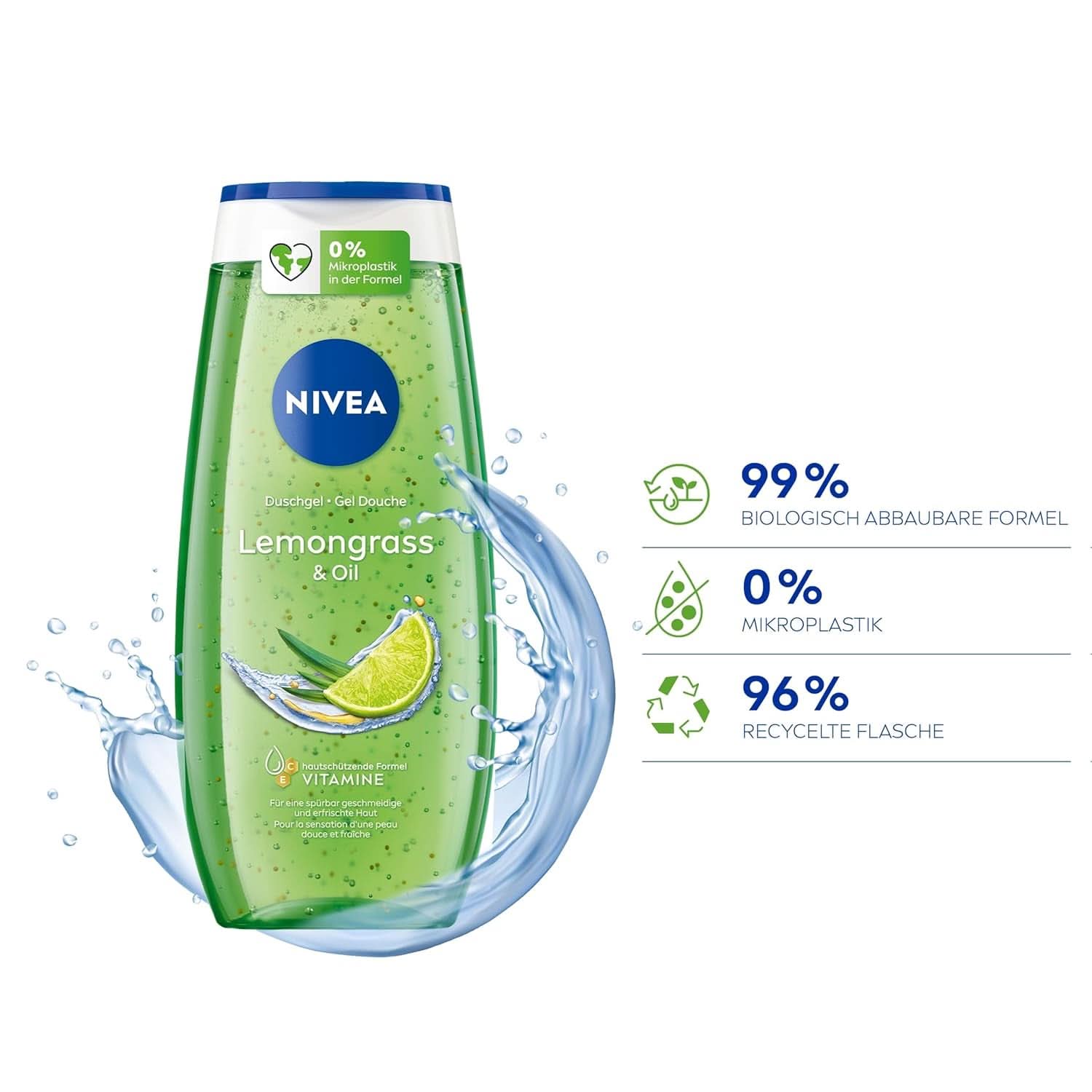 NIVEA Lemon Grass And Oil shower gel, 250 ml Naty Shop til brusebad og bad