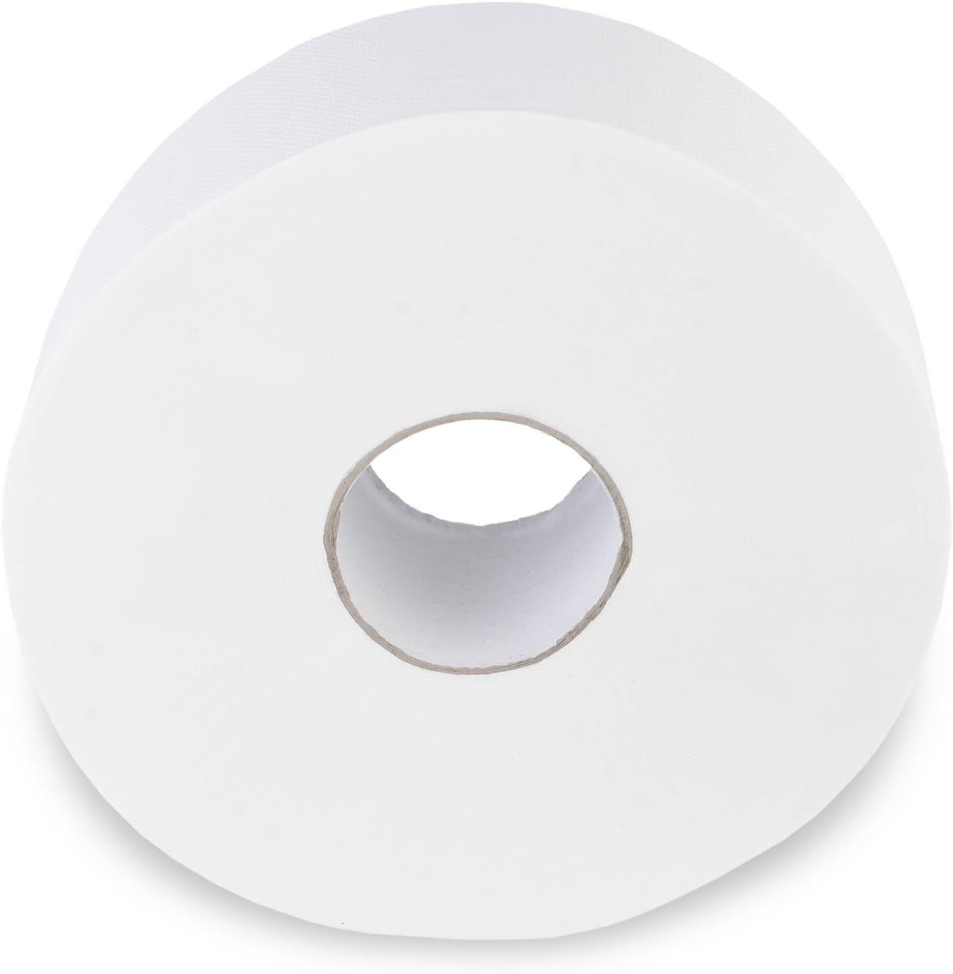 Quicky Jumbo 2-lags toiletpapir, 25 cm Ø, lys hvid, præget med fine prikker, 6 ruller - absorberende og rivefast for maksimal hygiejne, ideel til offentlige institutioner og industri