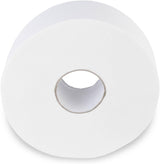 Quicky Jumbo 2-lags toiletpapir, 25 cm Ø, lys hvid, præget med fine prikker, 6 ruller - absorberende og rivefast for maksimal hygiejne, ideel til offentlige institutioner og industri