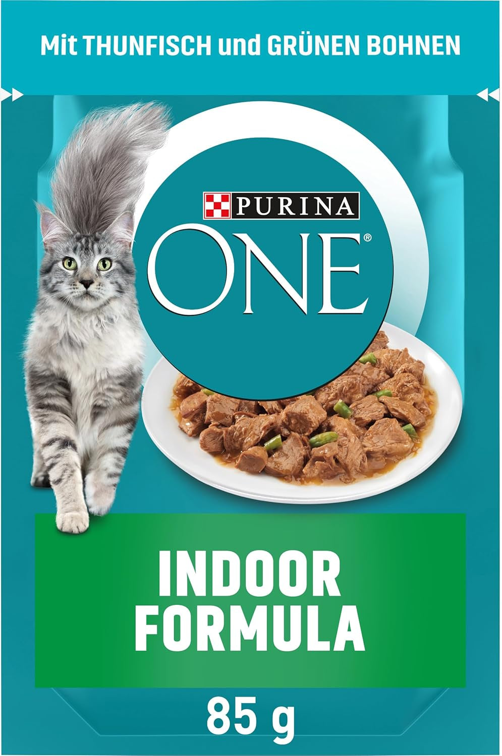 PURINA ONE indendørs formel våd kattefoder, møre bidder i hjemmelavet tunsauce, pakke med 26 (26 x 85 g)