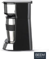 BEEM THERMO 2 GO enkeltfilter espressomaskine med 0,4 l termokop | Filtru permanent | Med 24-timers timer til en varm kop kaffe om morgenen, ingen ventetid | 750 W