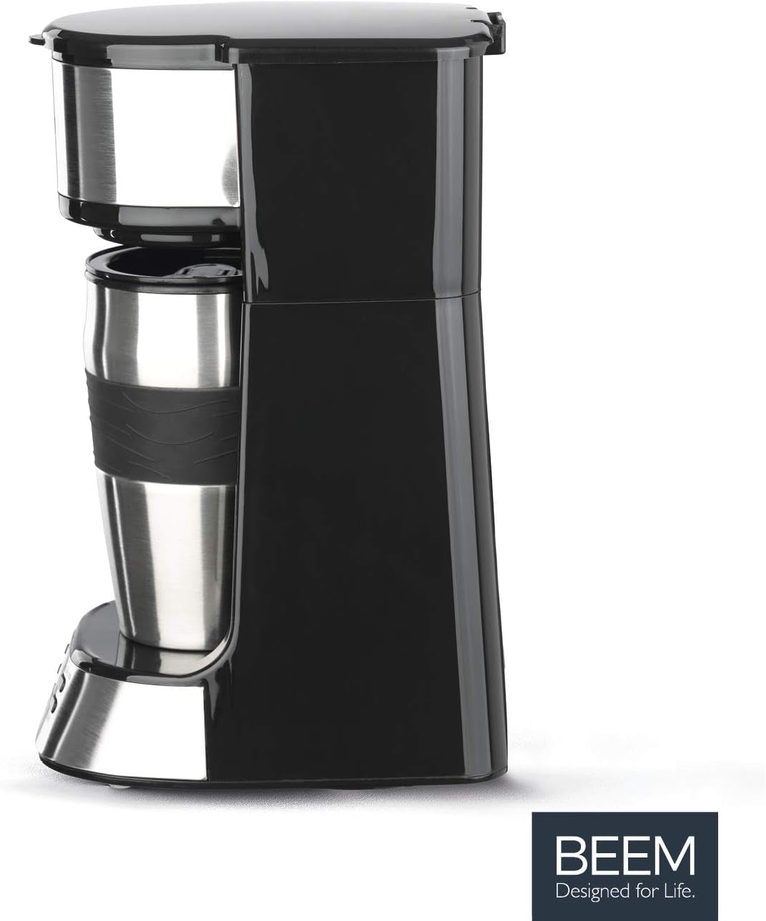 BEEM THERMO 2 GO enkeltfilter espressomaskine med 0,4 l termokop | Filtru permanent | Med 24-timers timer til en varm kop kaffe om morgenen, ingen ventetid | 750 W